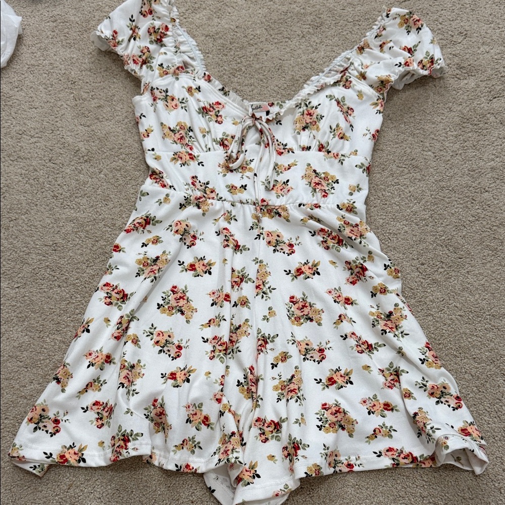 White Floral Romper